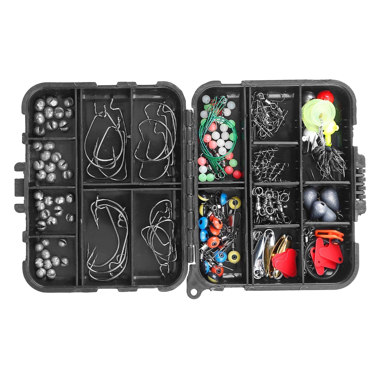 188-Piece Fishing Tackle Kit with Hooks, Weights & Storage Box
