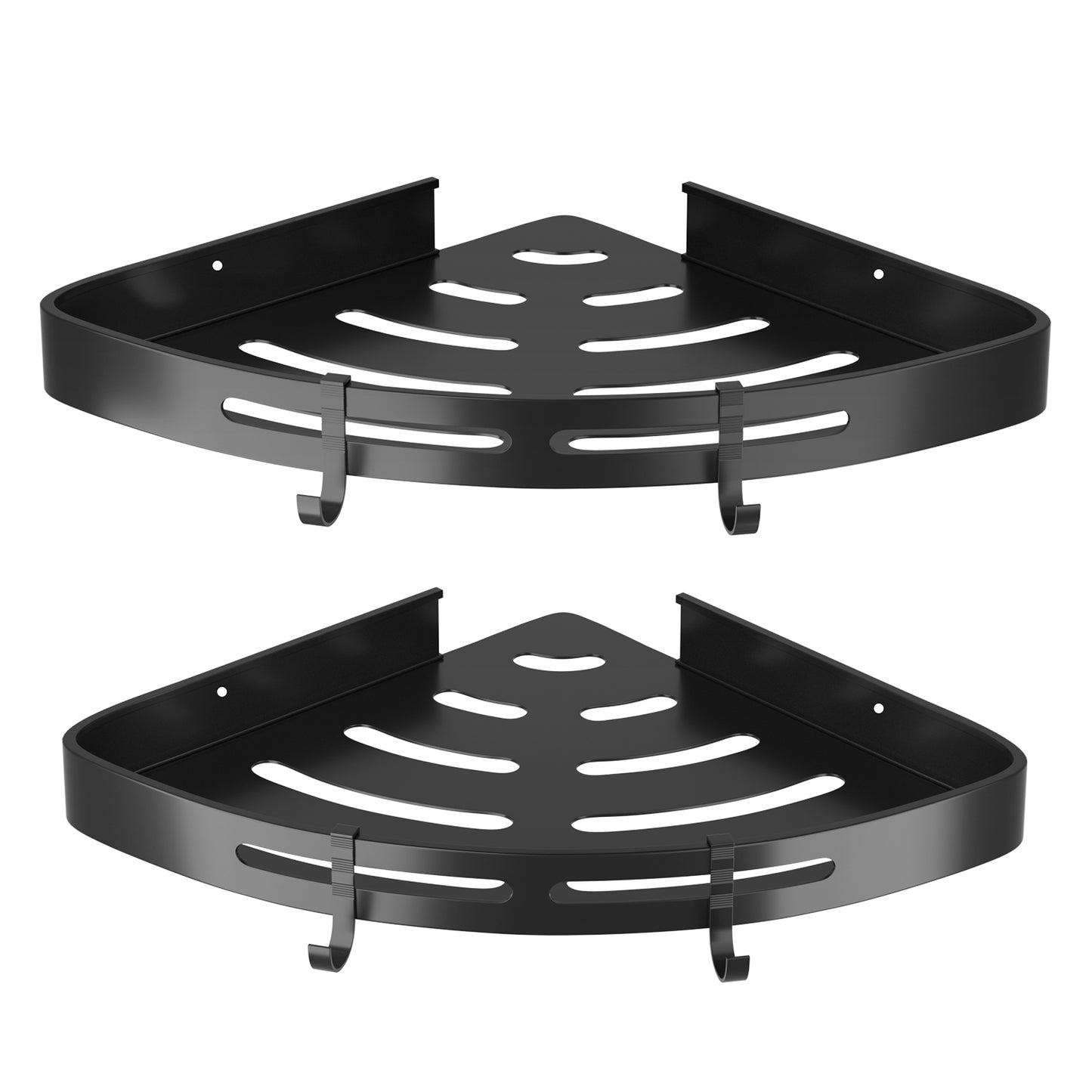 Corner Shower Caddy Shelf 2-Pack - Adhesive Wall Mount Aluminum