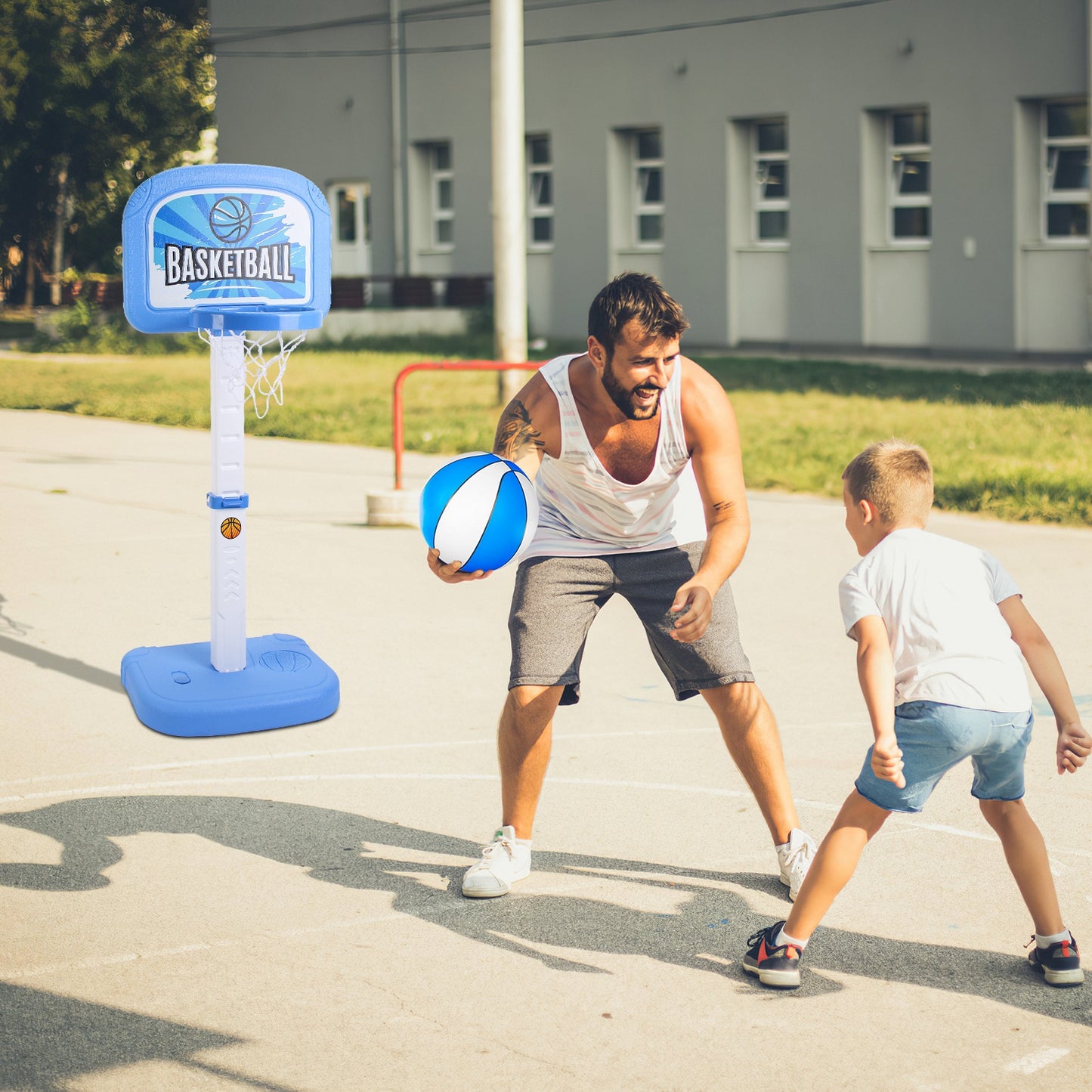Poolside Basketball Hoop Set with Adjustable Height