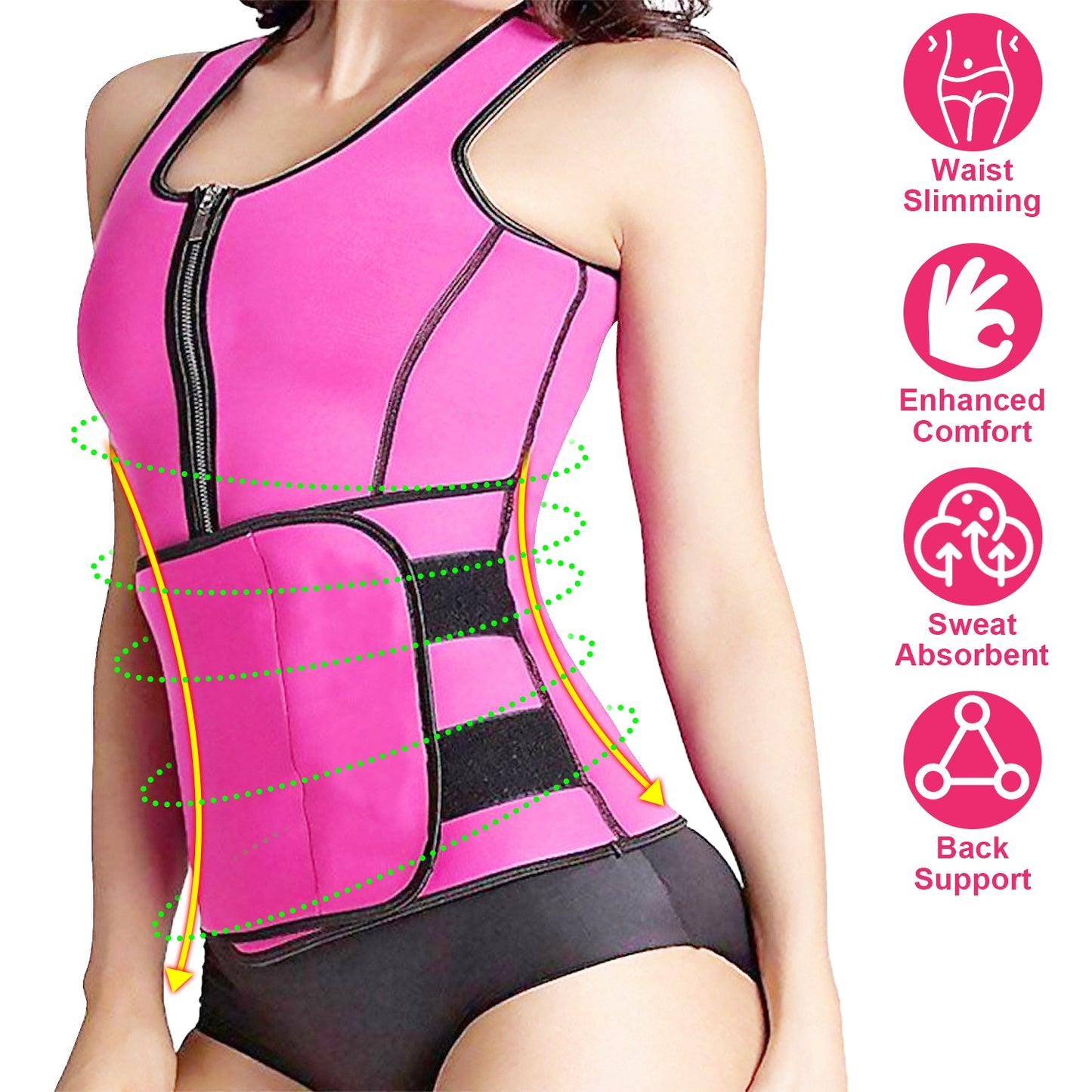 Waist Trainer Vest for Women with Zipper Closure