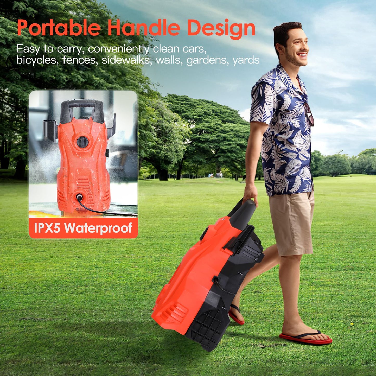 Electric Pressure Washer 1740 PSI 2.6 GPM with Adjustable Nozzle