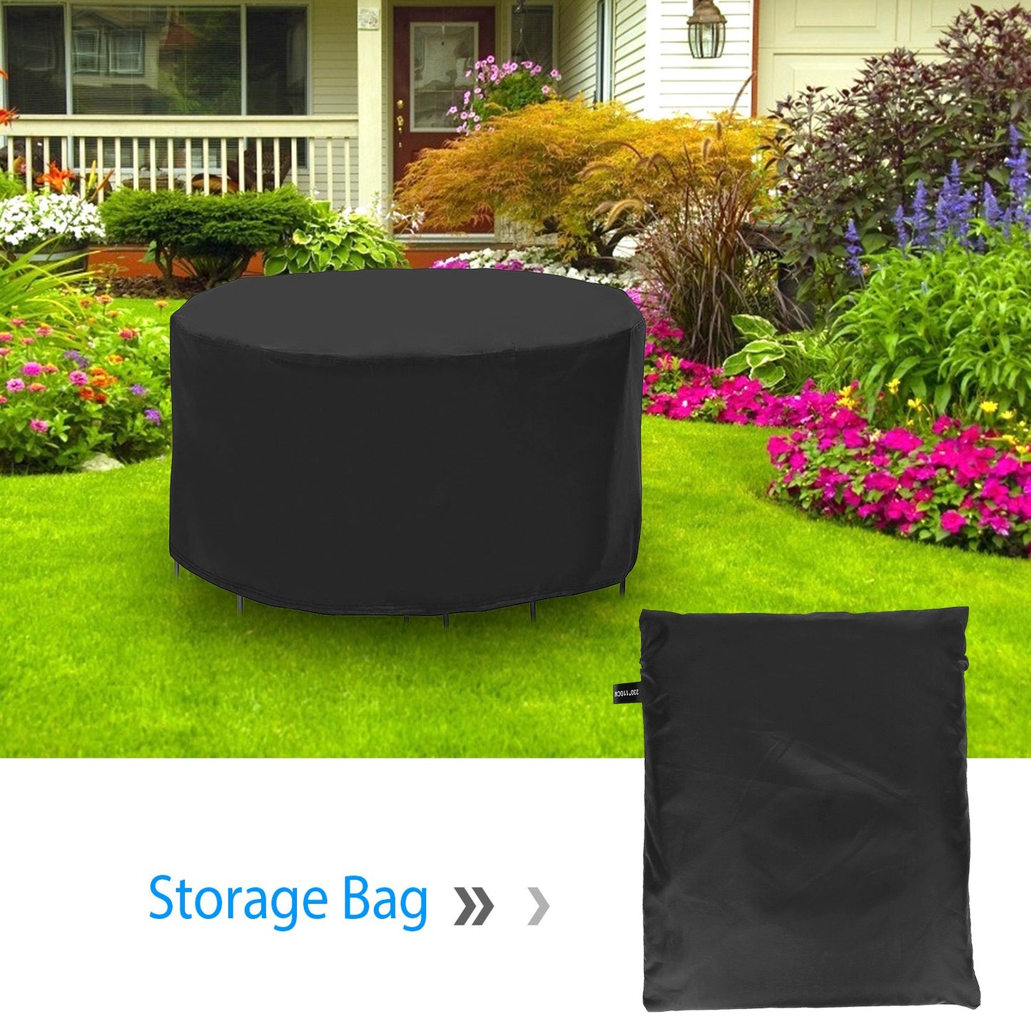 Round Patio Furniture Cover 73x43in - UV & Water Resistant