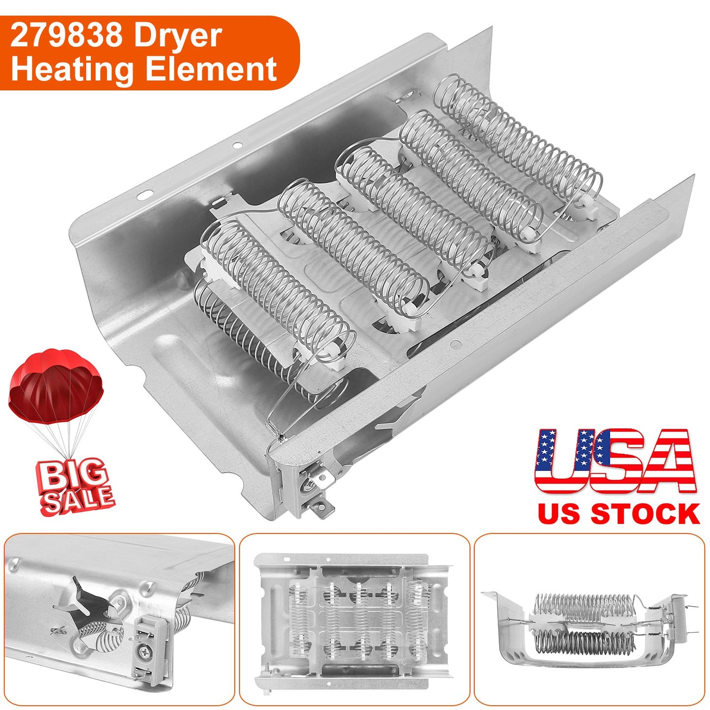 Dryer Heating Element 279838 Replacement for Whirlpool Kenmore