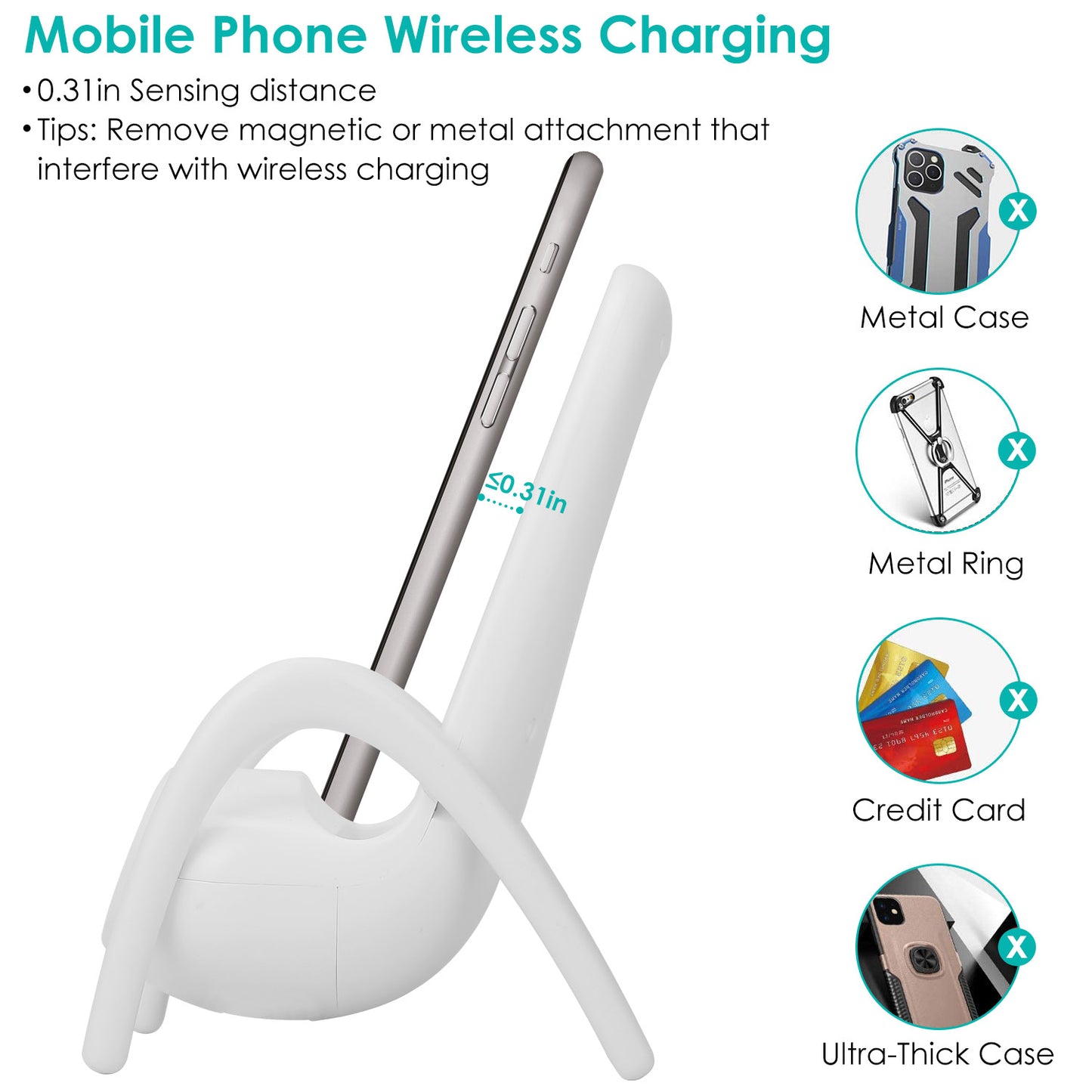 Wireless Charger Phone Stand with Speaker - Mini Chair Design