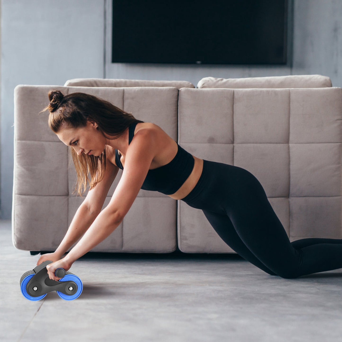 Automatic Rebound AB Roller Wheel with Kneel Pad & Phone Holder