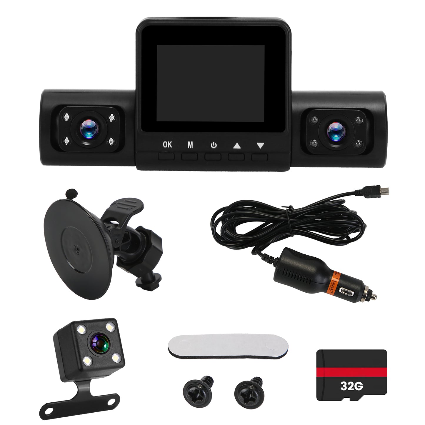 4 Channel Dash Cam with 360° Coverage and Night Vision