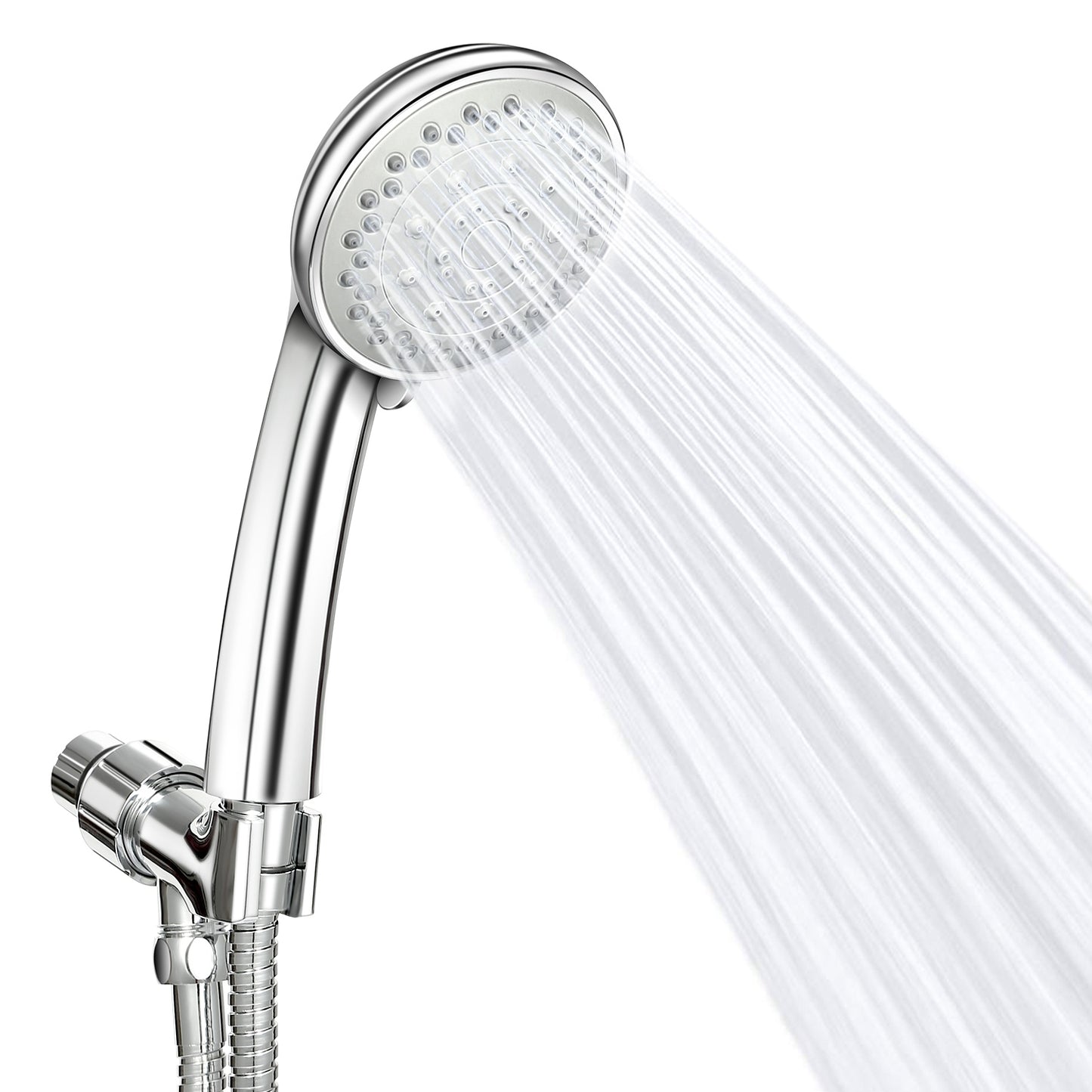 Handheld Shower Head with 5 Spray Settings & Steel Hose