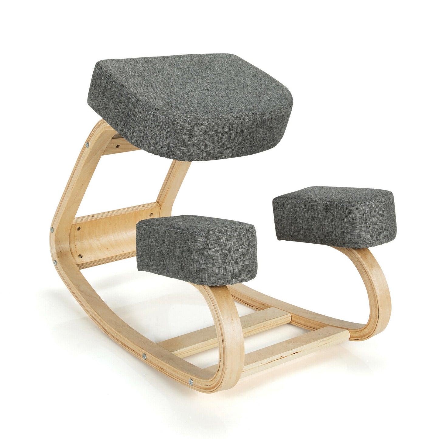 Ergonomic Kneeling Chair with Rocking Base - Gray