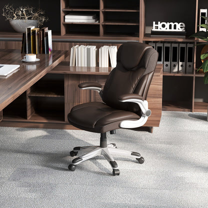 Executive Office Chair with Flip-Up Armrests & Rocking Function