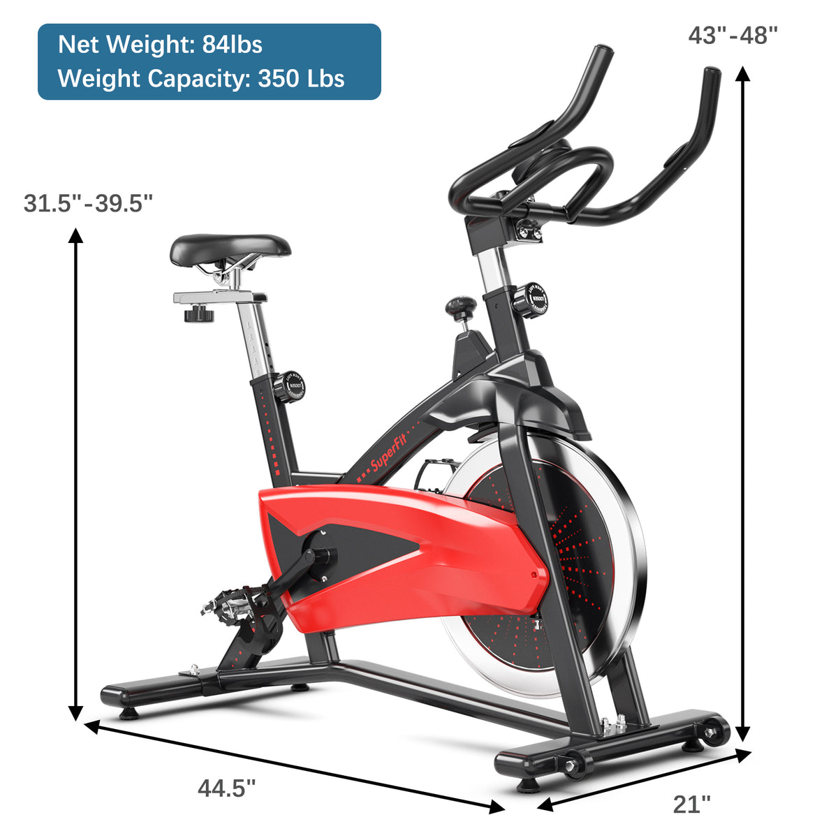 Magnetic Exercise Bike with 35lb Flywheel and Adjustable Seat