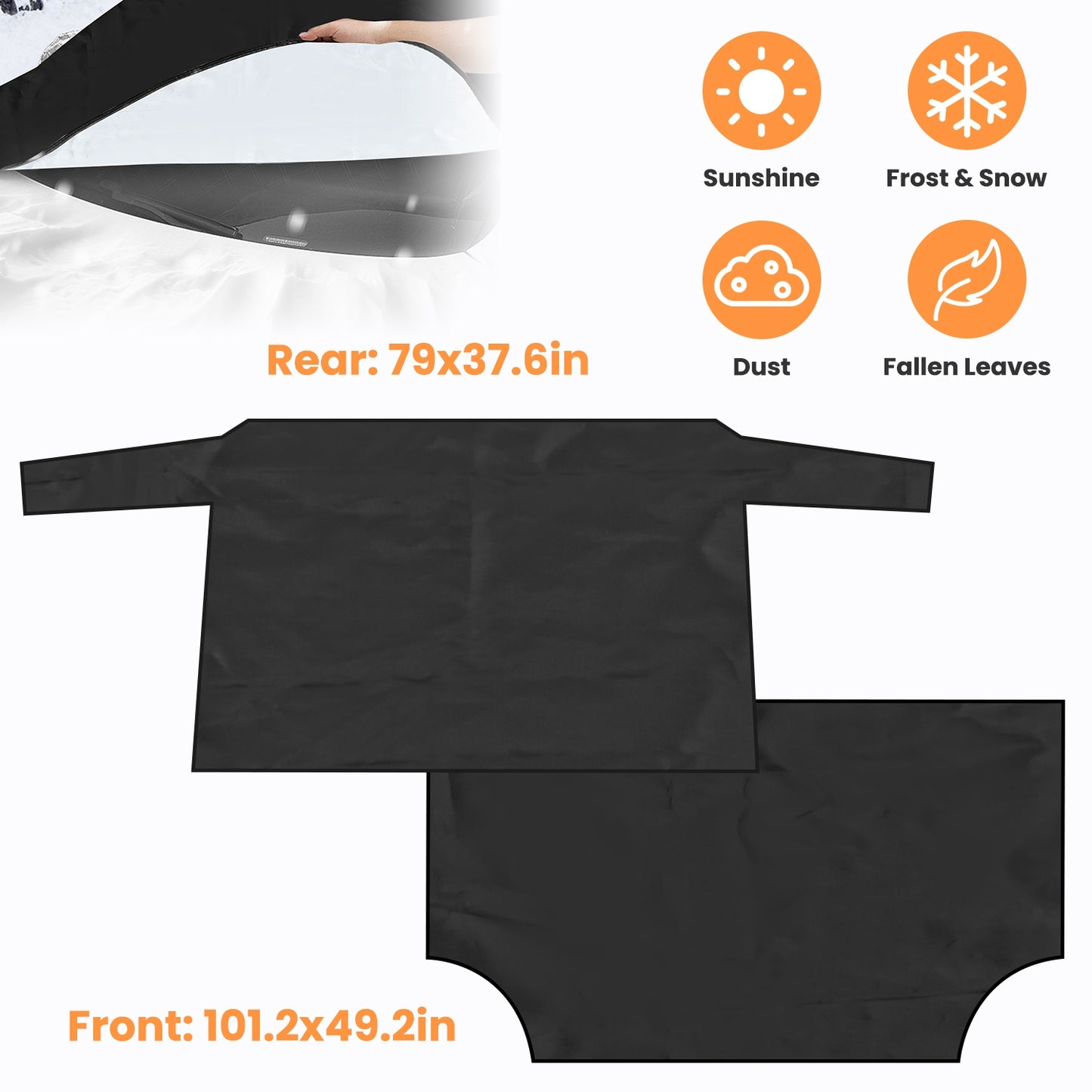 Magnetic Car Windshield Cover Set - Front & Rear All-Season