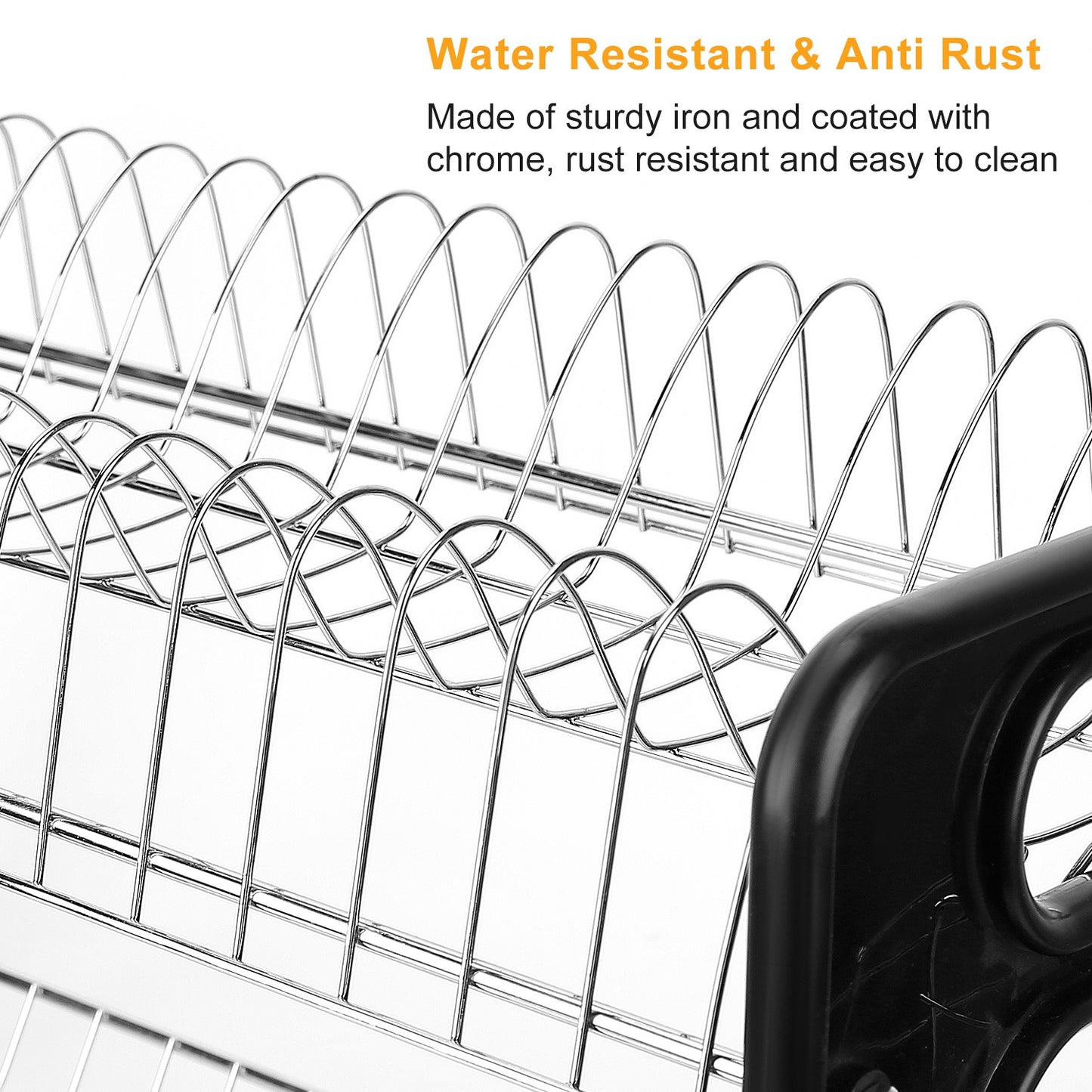 2-Tier Dish Drying Rack with Drainboard and Cup Holder