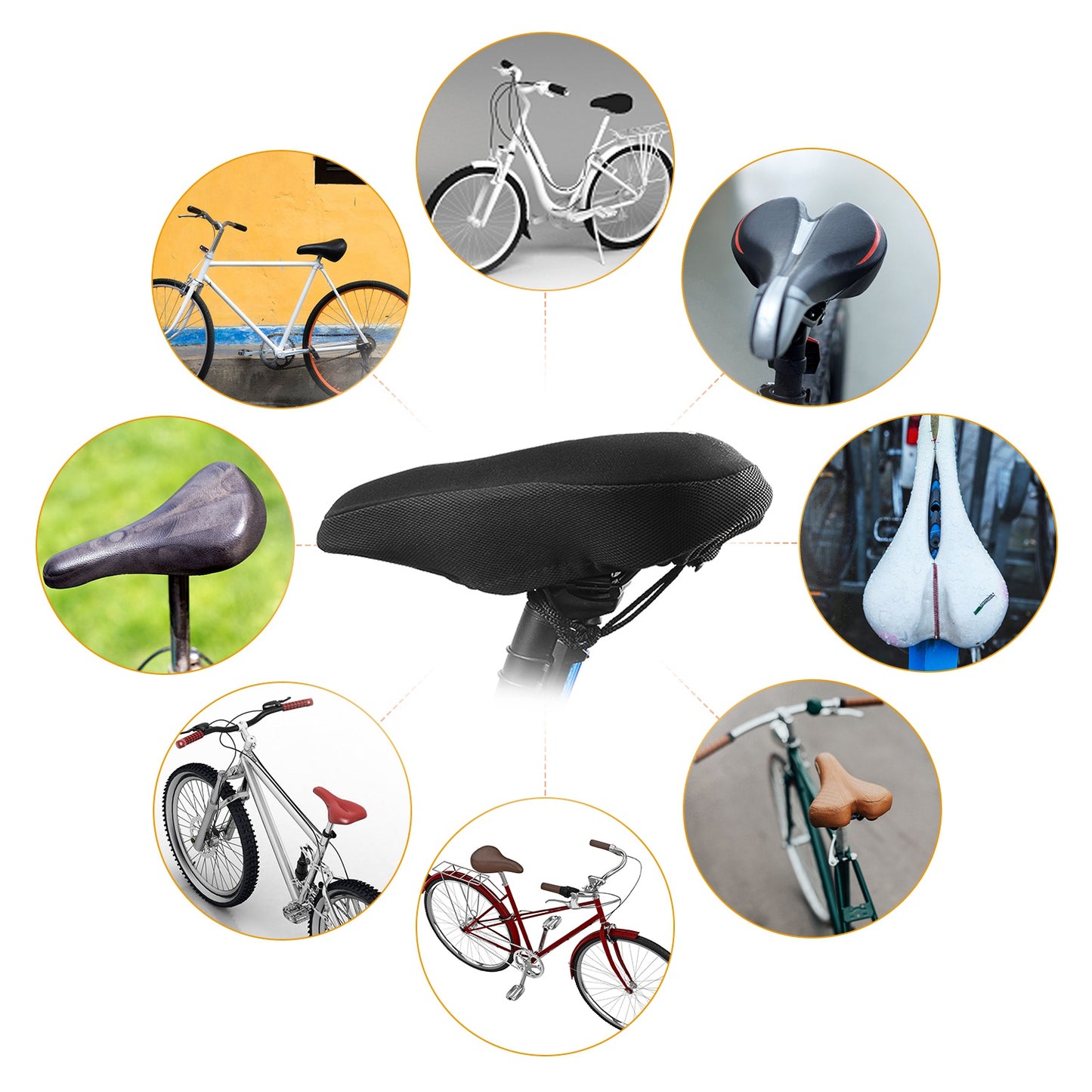 Gel Bike Seat Cover - Padded Cushion for Narrow Saddles
