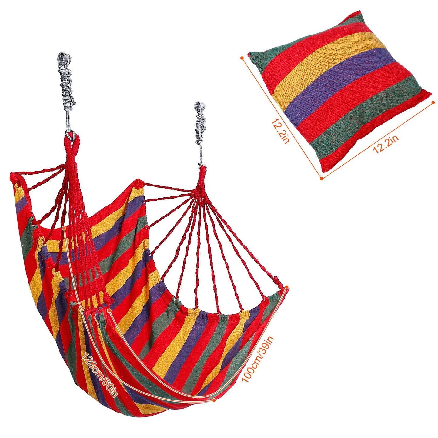 Hammock Hanging Chair with Pillows – 440 LBS Capacity