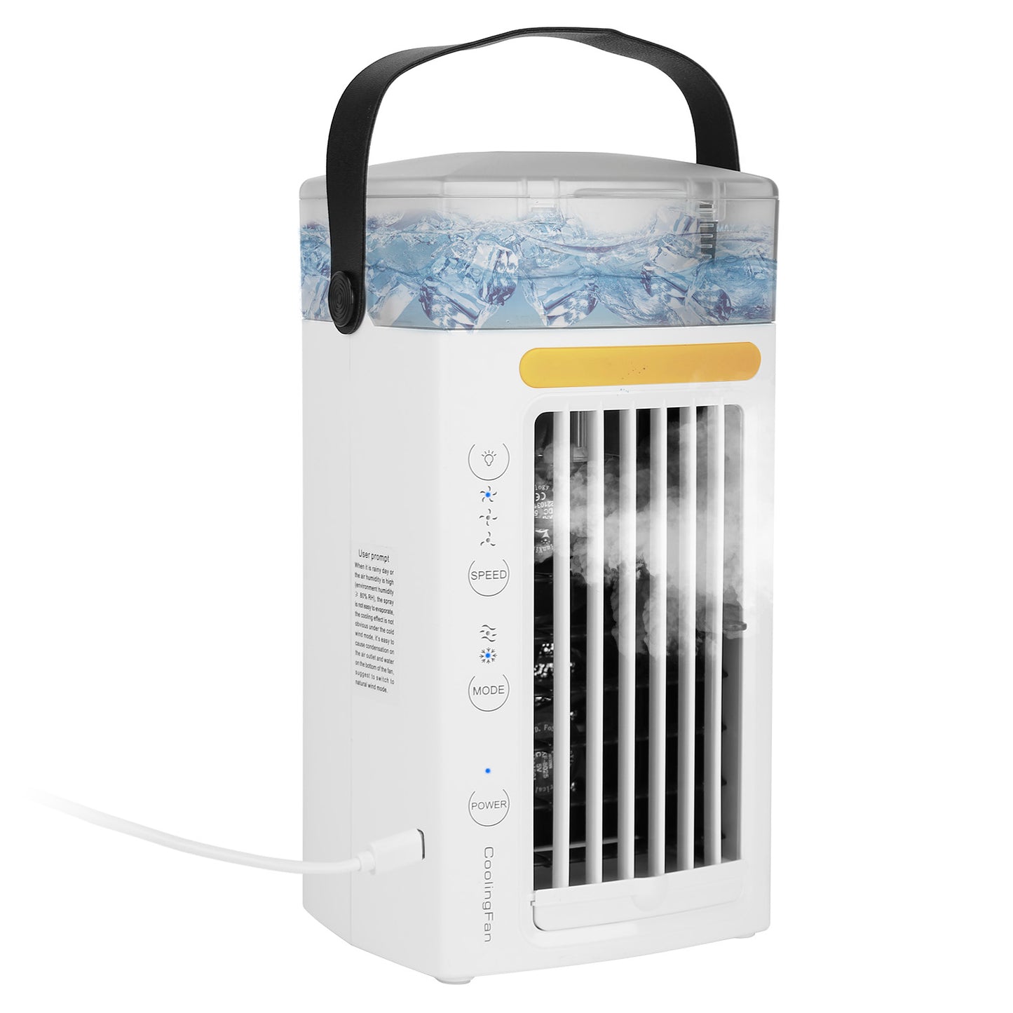 Portable Evaporative Air Cooler with Mist & 3 Speed Fan