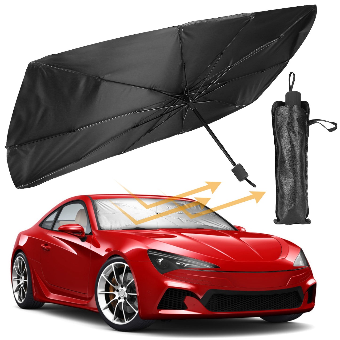Foldable Car Windshield Sun Shade Umbrella 51x31 Inch
