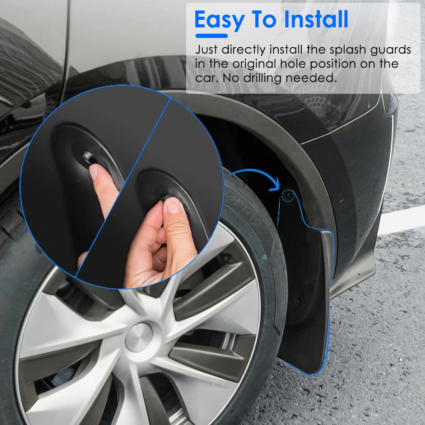 Mud Flaps for Tesla Model Y 2020-2023 No Drill Installation