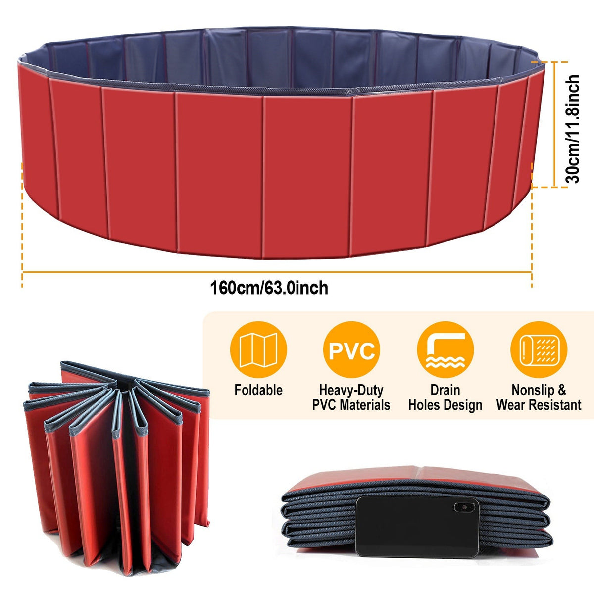 Foldable Pet Swimming Pool PVC Kiddie Baby Dog Swim Pool Bathing Tub Playmat Kids Pools