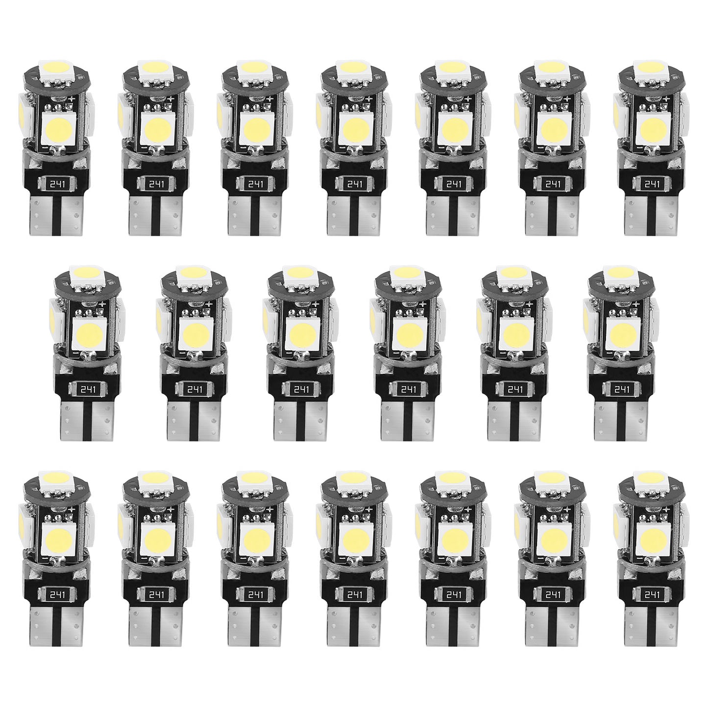 T10 LED Light Bulbs 20-Pack 6000K White Car Interior Lights