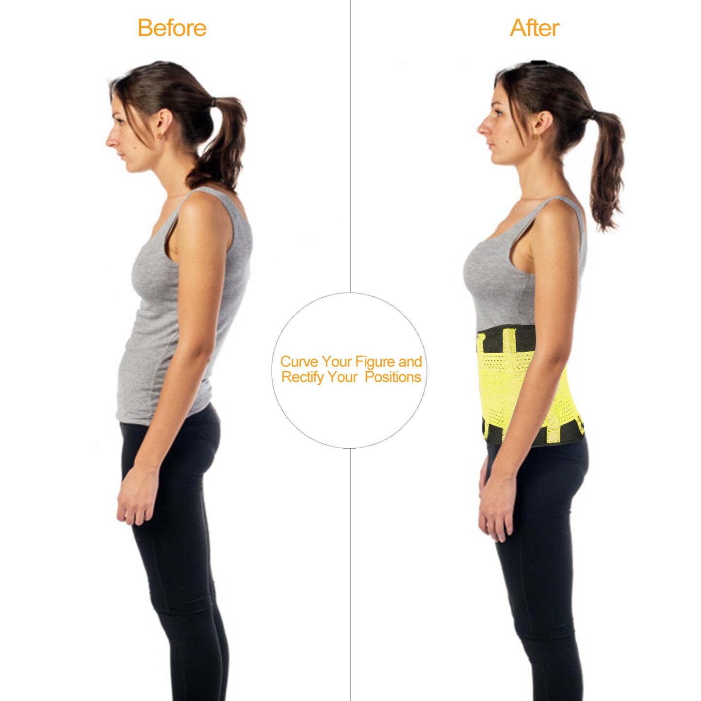 Waist Trainer Belt with Back Support - Adjustable Slimming Band