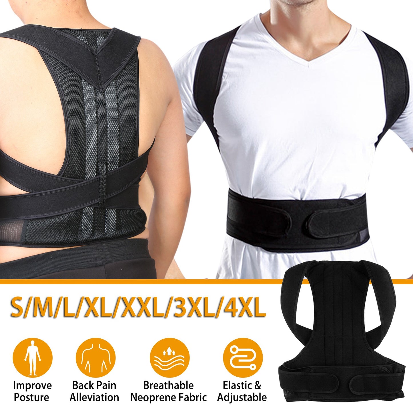 Back Posture Corrector with Lumbar Support Brace