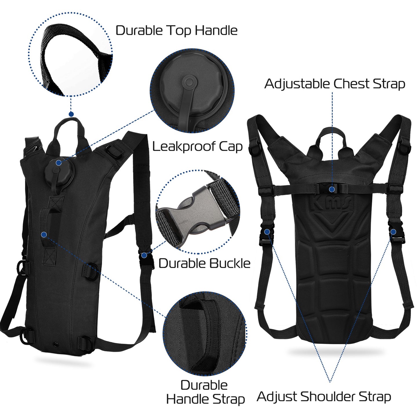 Tactical Hydration Pack with 3L Water Bladder