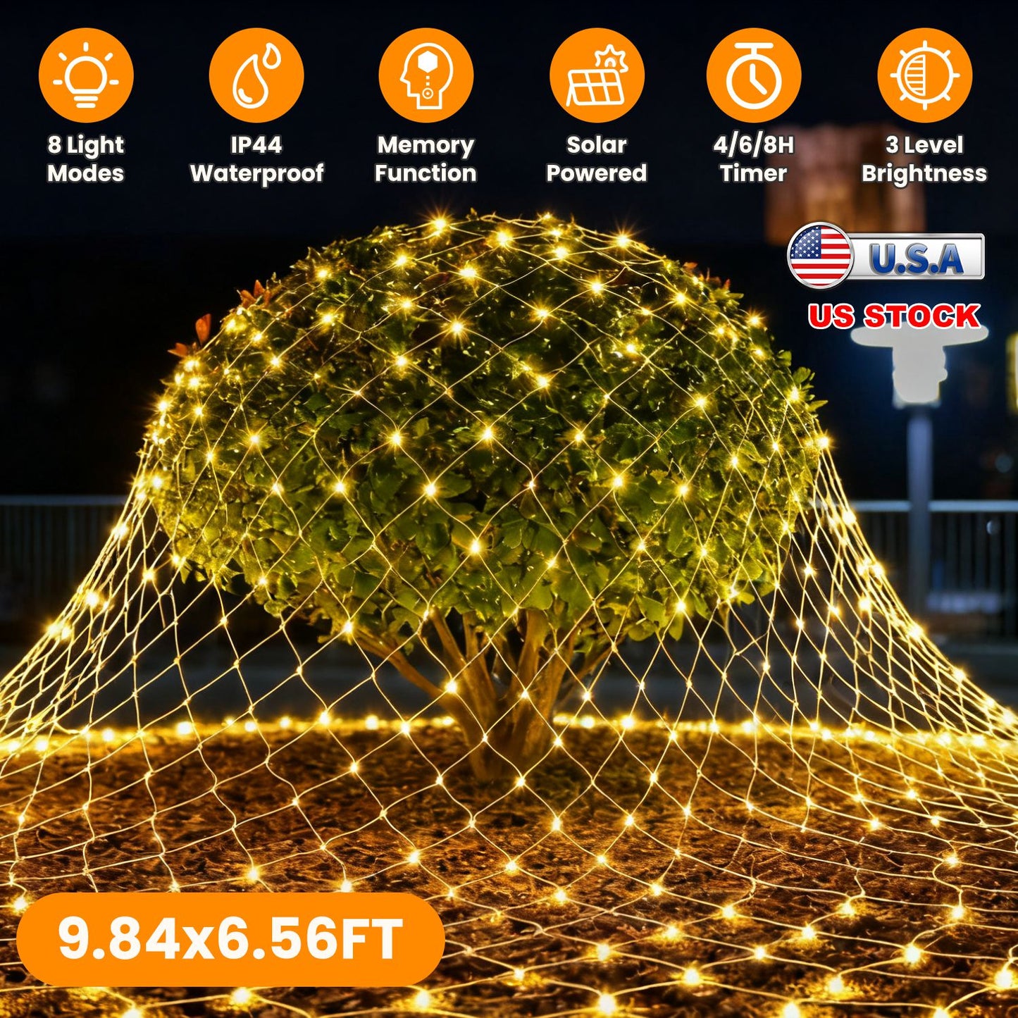 Solar Net Lights 192 LED 9.84x6.56ft Outdoor Waterproof