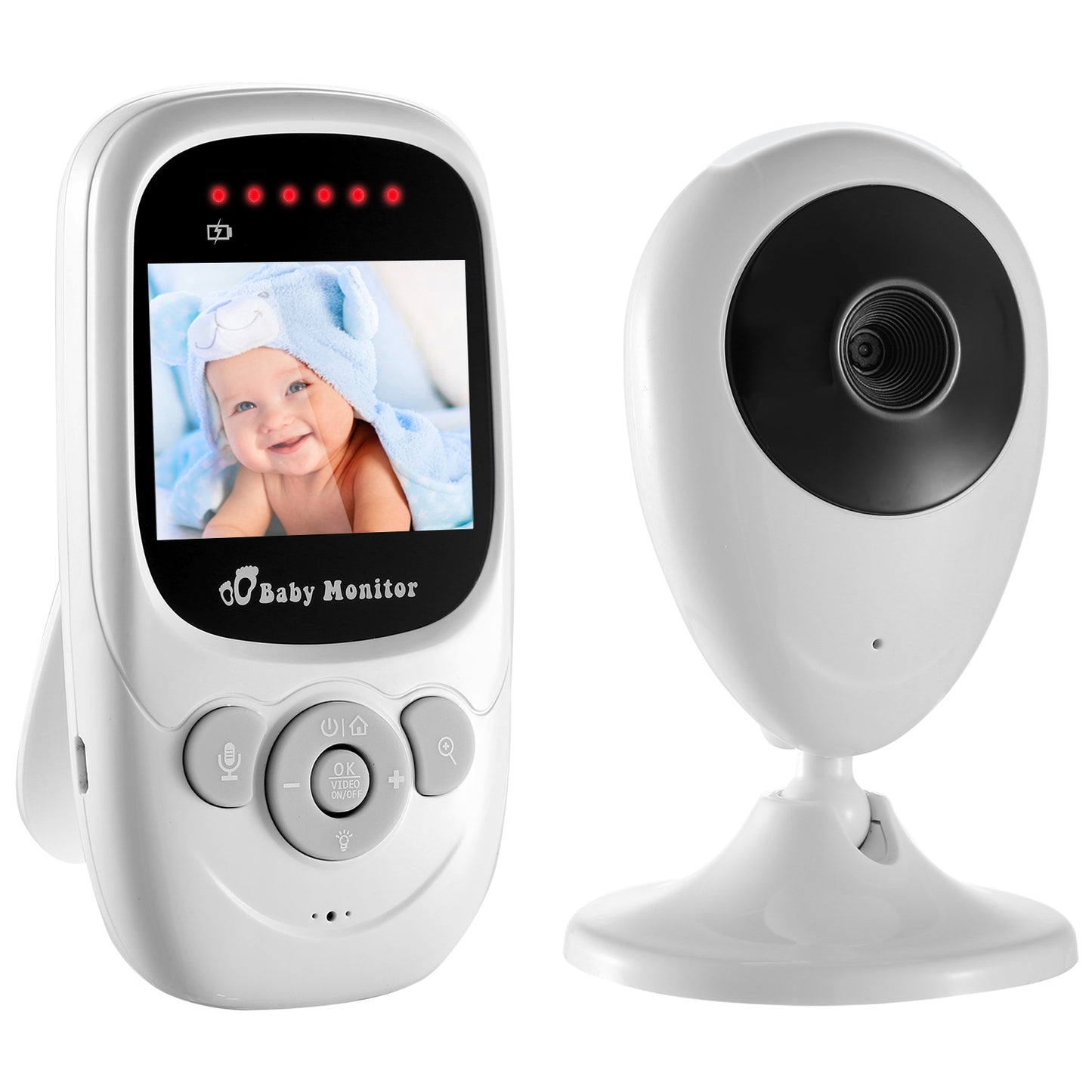 Video Baby Monitor with 2.4" LCD Screen and Night Vision
