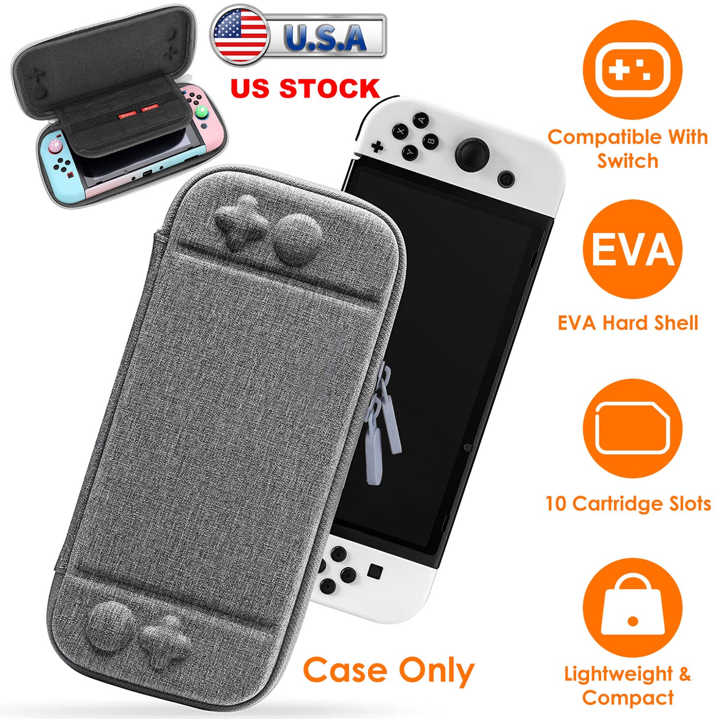 Nintendo Switch Carrying Case with 10 Game Cartridge Slots