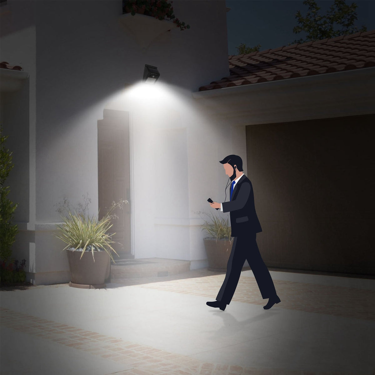 Solar Light 20 LEDs Outdoor PIR Motion Sensor Lights IP65 Waterproof 120¡ Sensing Wide Angle Lighting for Garage Front Door Garden Pathway