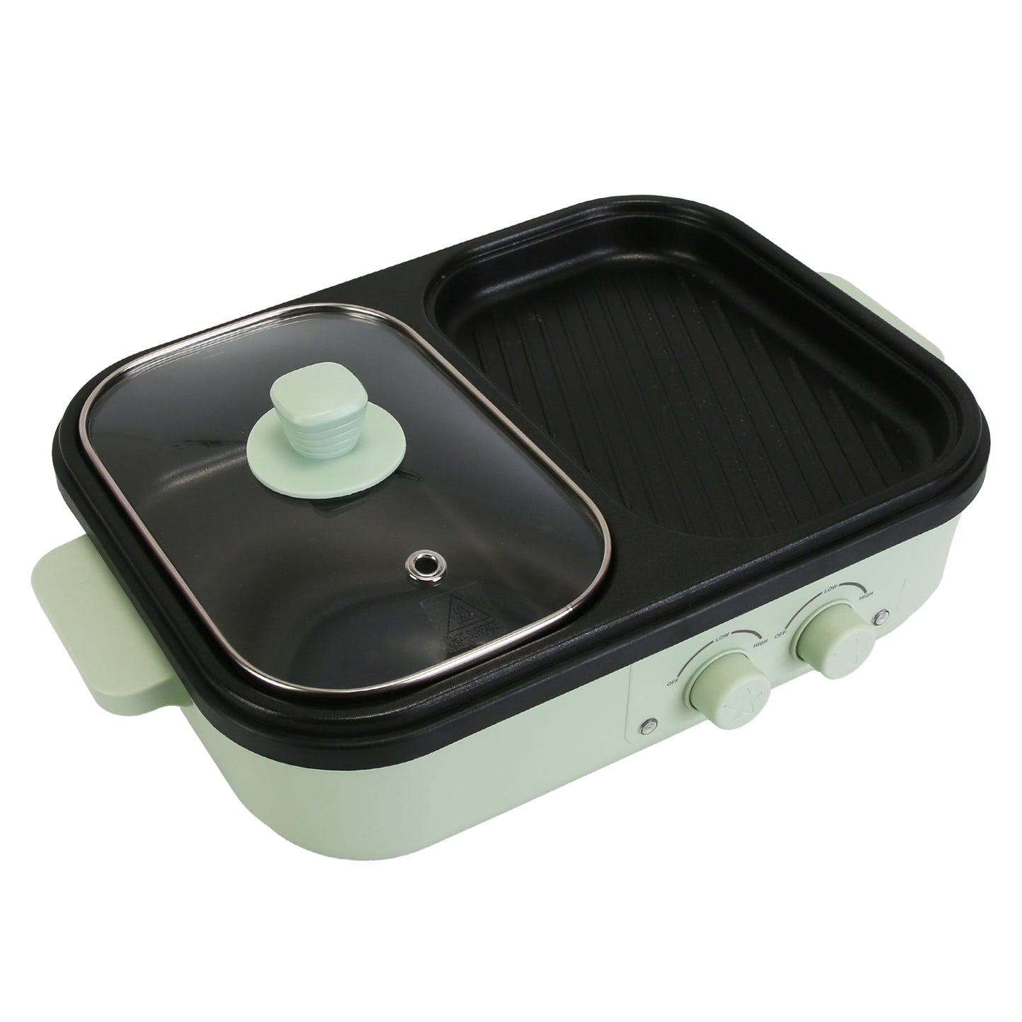 Electric Hot Pot with Grill 2-in-1 Combo for 1-2 People