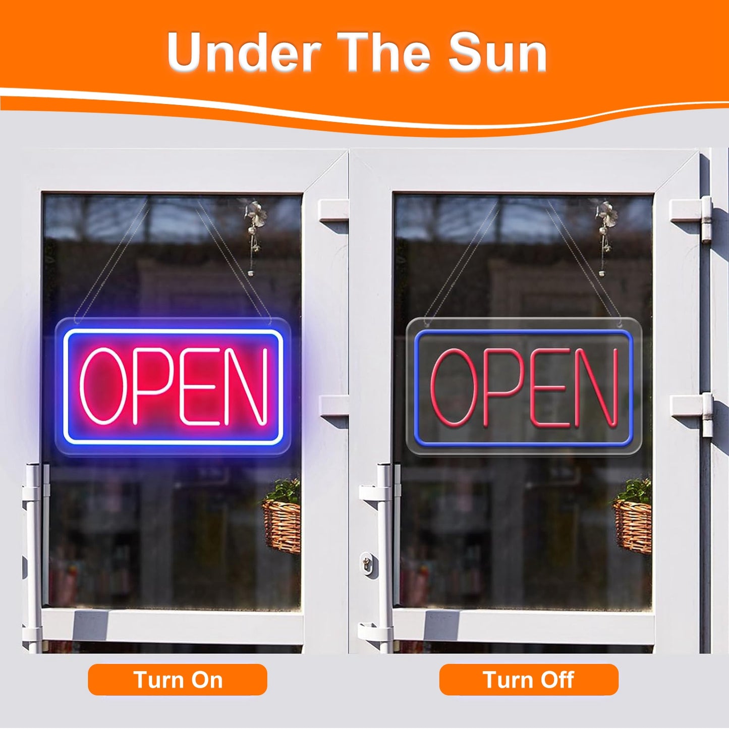 LED Open Sign 16.5x9.1in with 11 Brightness Levels