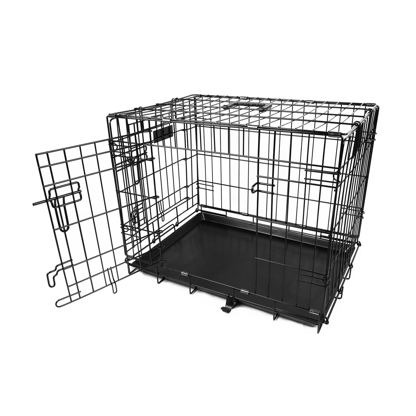 30-Inch Folding Metal Dog Crate with Double Door