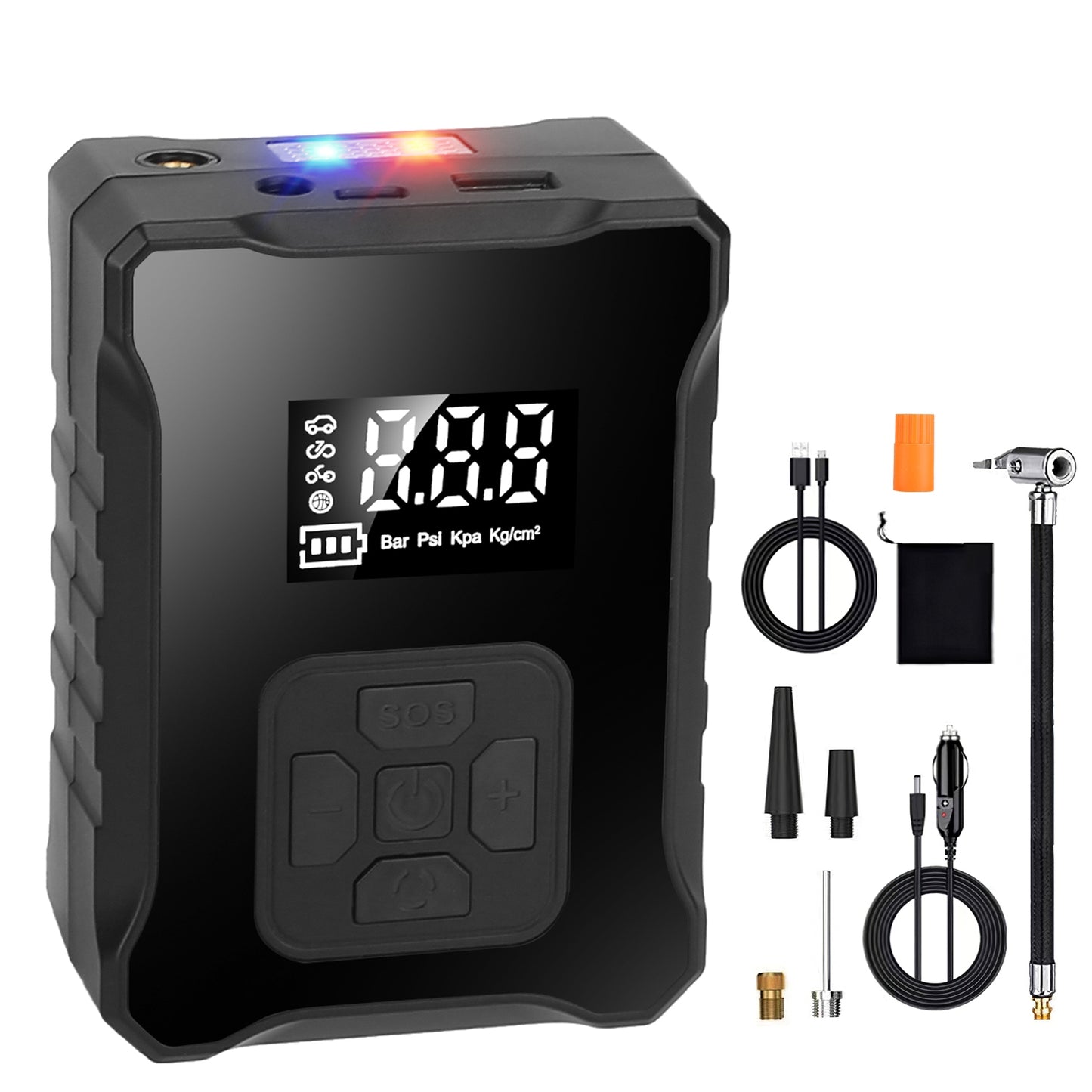 Cordless Tire Inflator 150PSI with LED Light & Power Bank