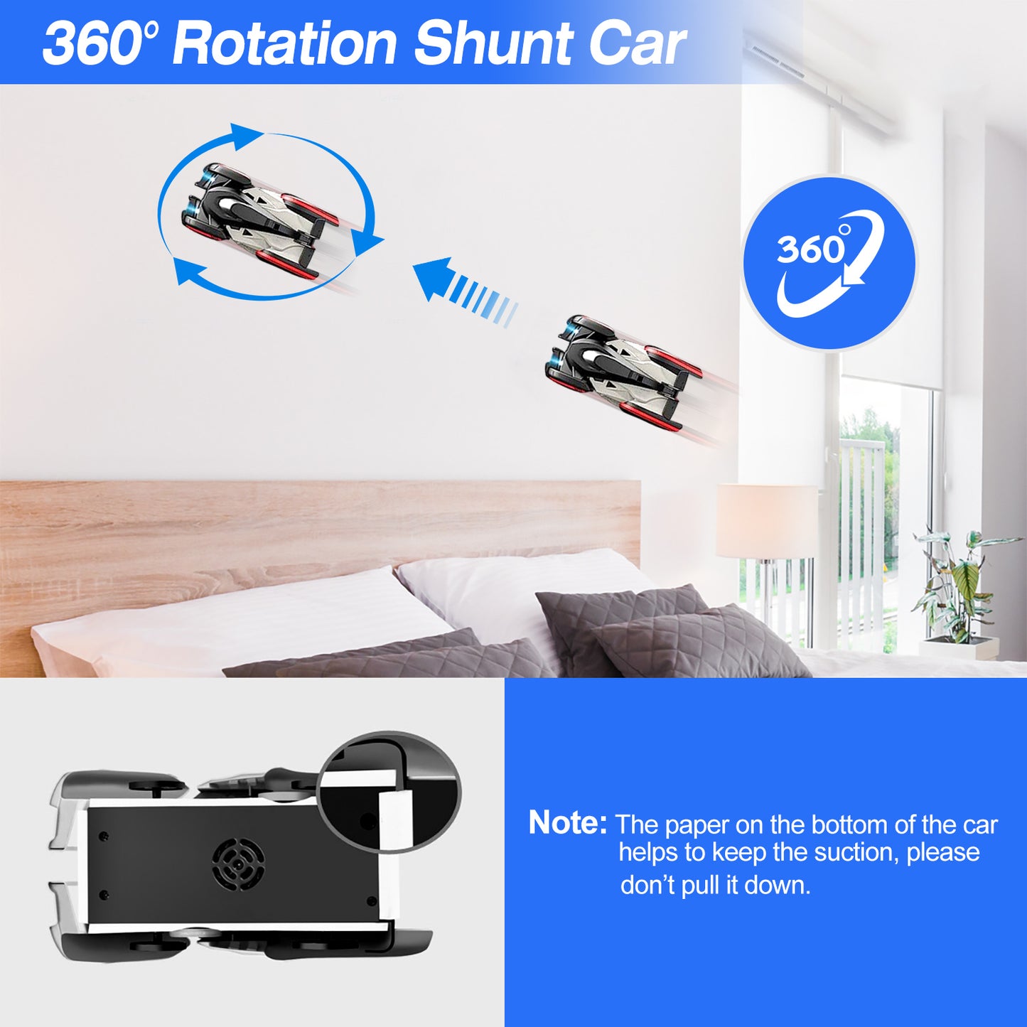 Wall Climbing RC Car with 360° Rotation and LED Lights