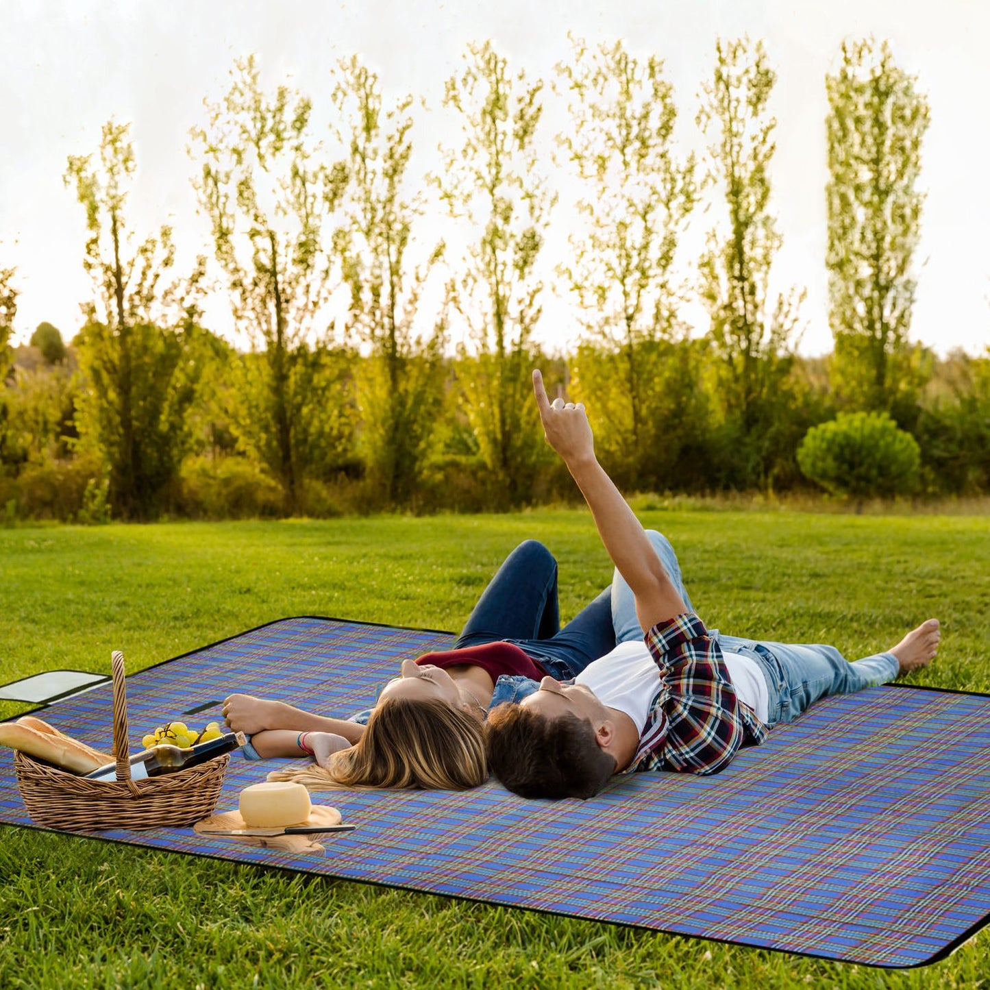 Waterproof Picnic Blanket 60x78 with Carrying Strap