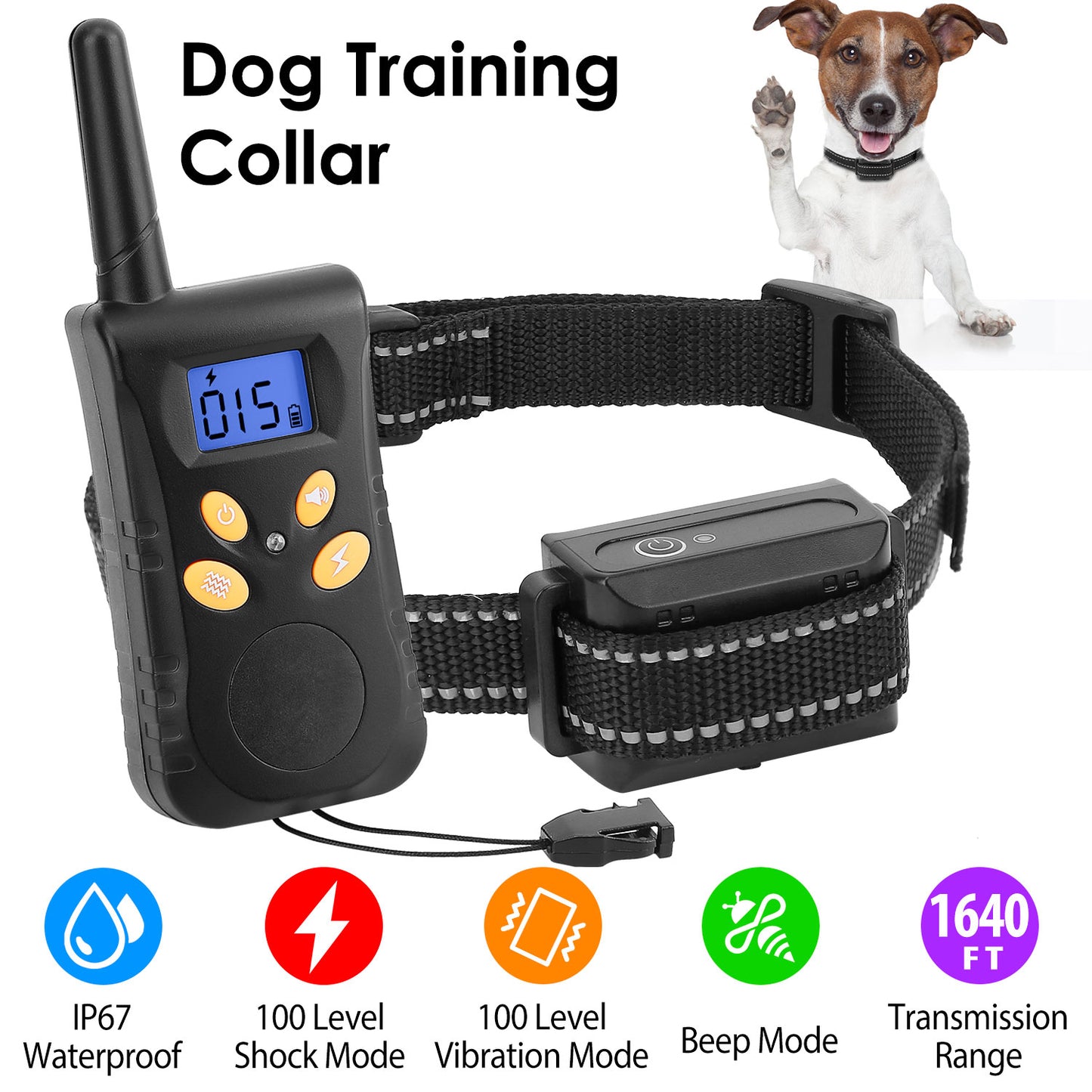 Dog Training Collar with Remote - IPX7 Waterproof, 1640ft Range