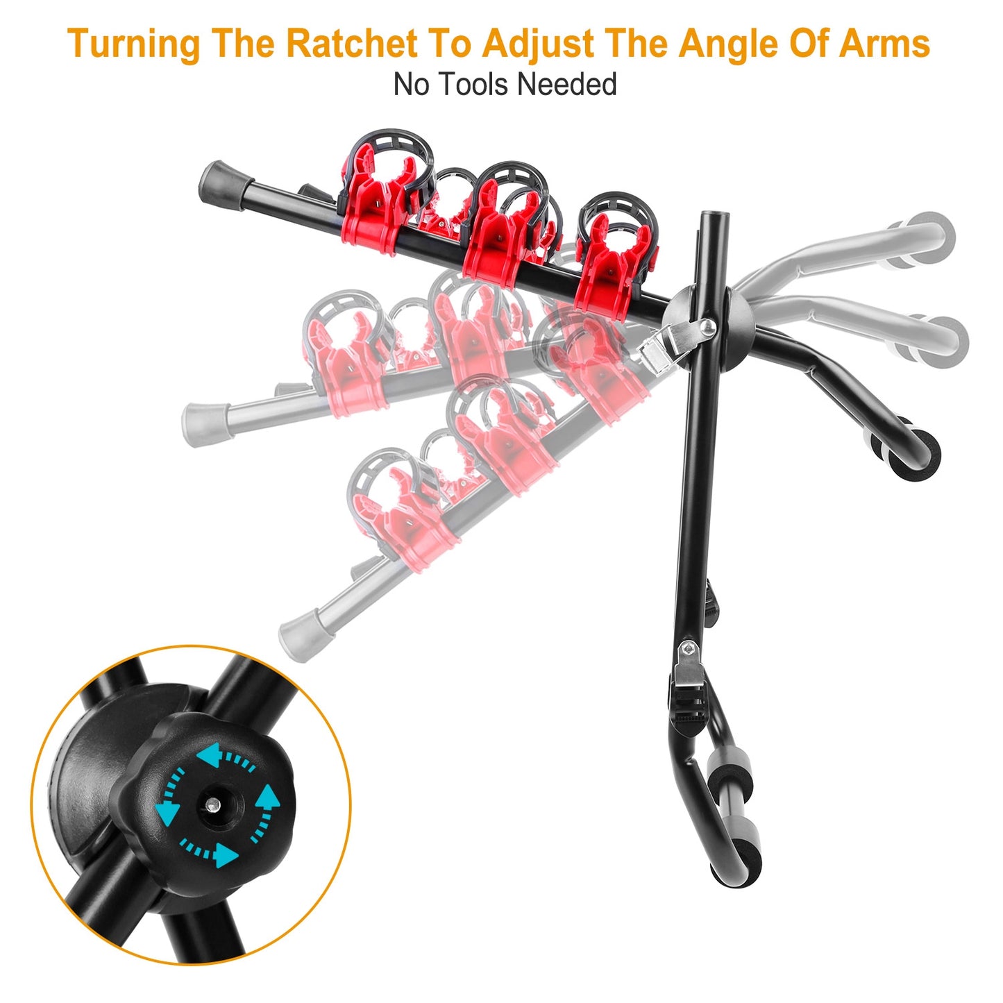 3-Bike Trunk Mount Rack - 132 LBS Capacity