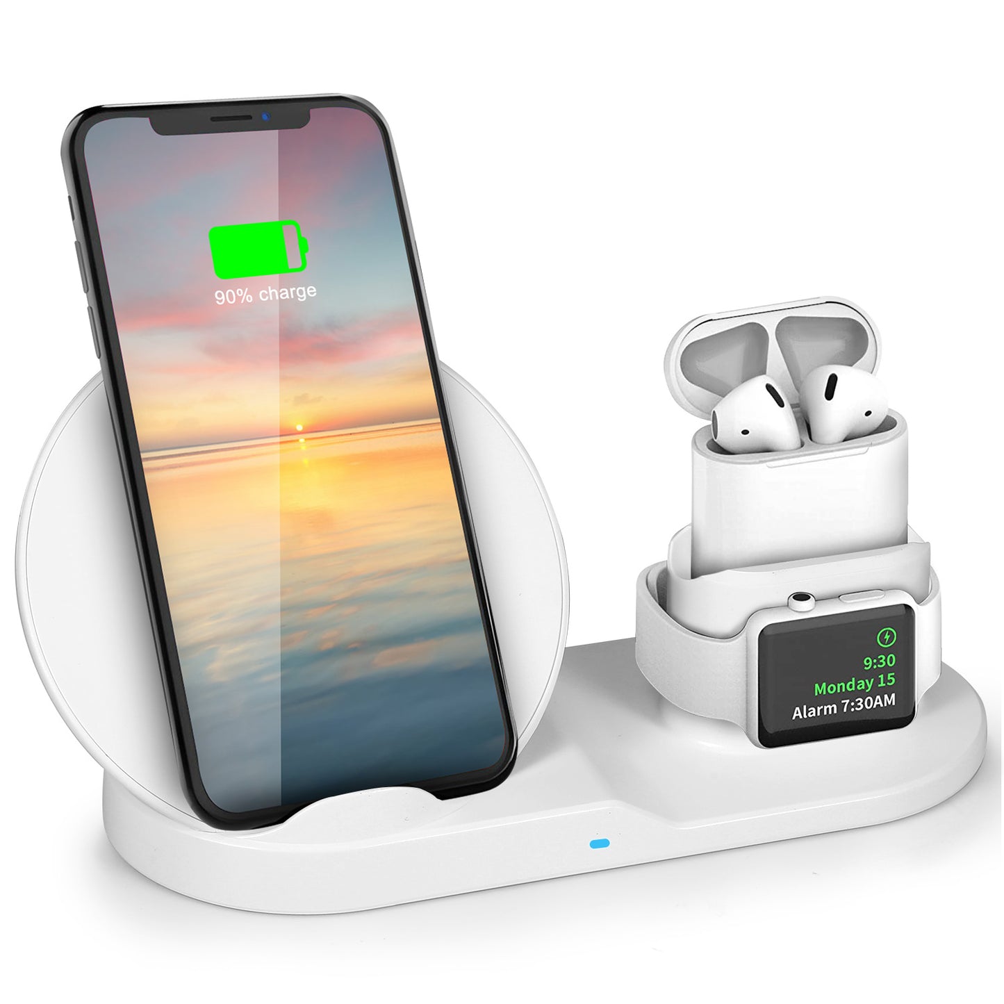 3-in-1 Wireless Charging Station 10W Fast Charge Dock