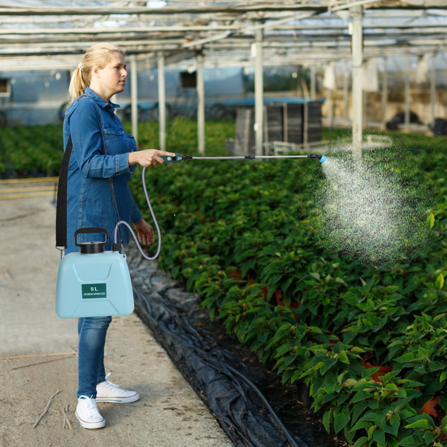 Electric Garden Sprayer 5L Battery Powered with Telescopic Wand