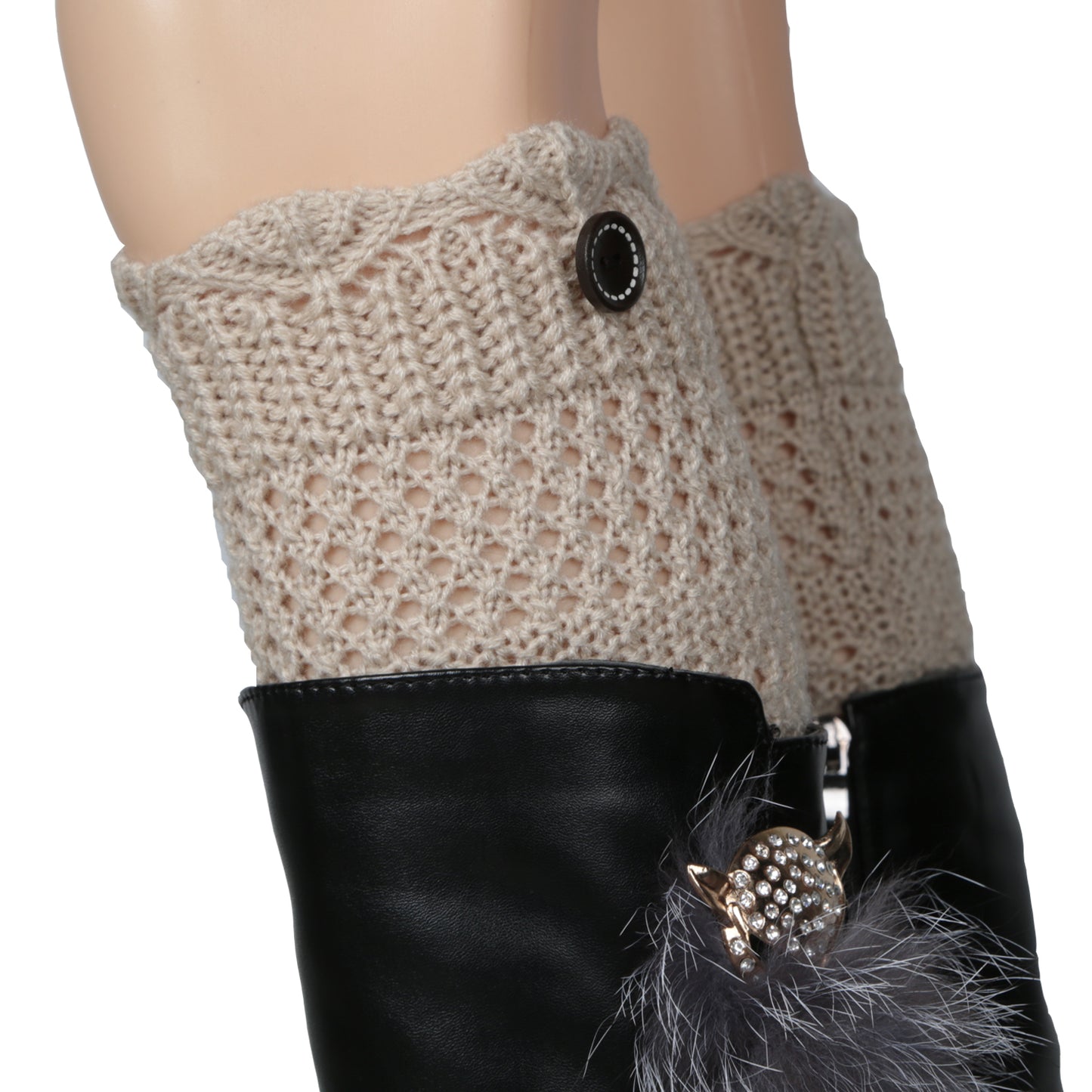 Ladies Winter Crochet Knit Leg Warmers