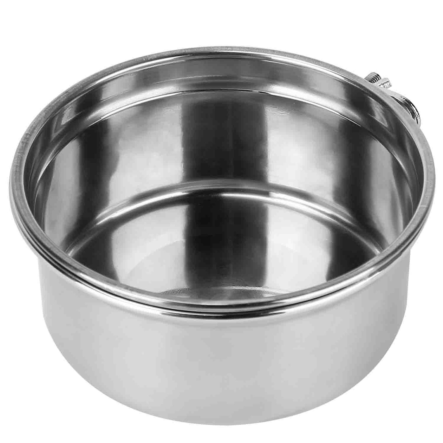 Stainless Steel Hanging Dog Bowl with Clamp Holder