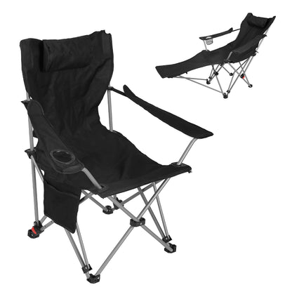 Reclining Camping Chair with Footrest - 4-Position Adjustable
