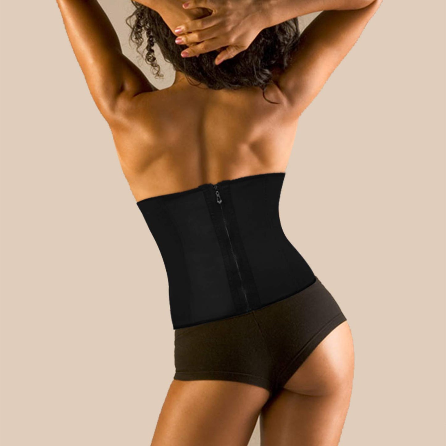 Latex Waist Trainer Corset with Zipper and Hook Closure