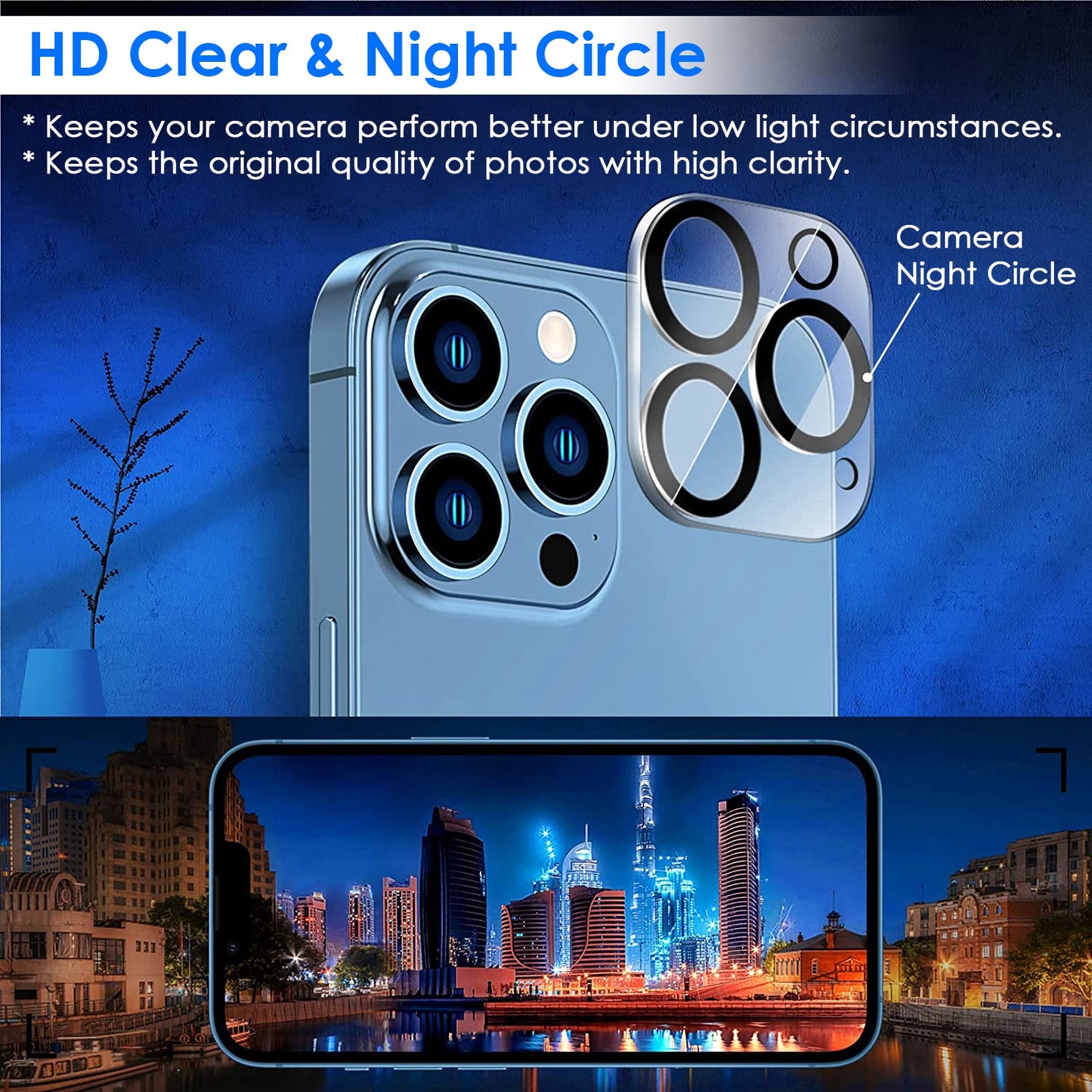 Camera Lens Protector for iPhone 12/13/14 - 9H Tempered Glass