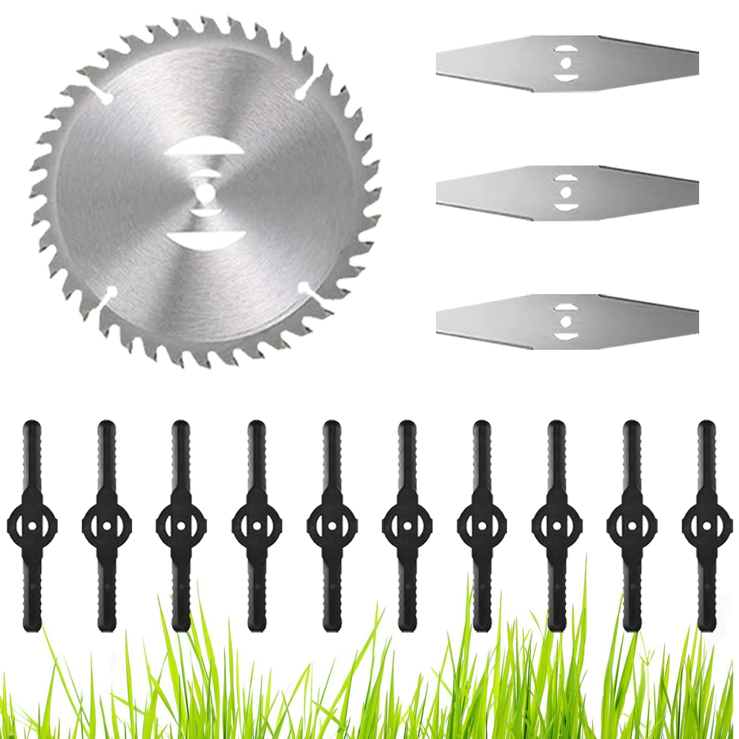 Grass Trimmer Blade Set - 14 Piece Replacement Accessory Kit