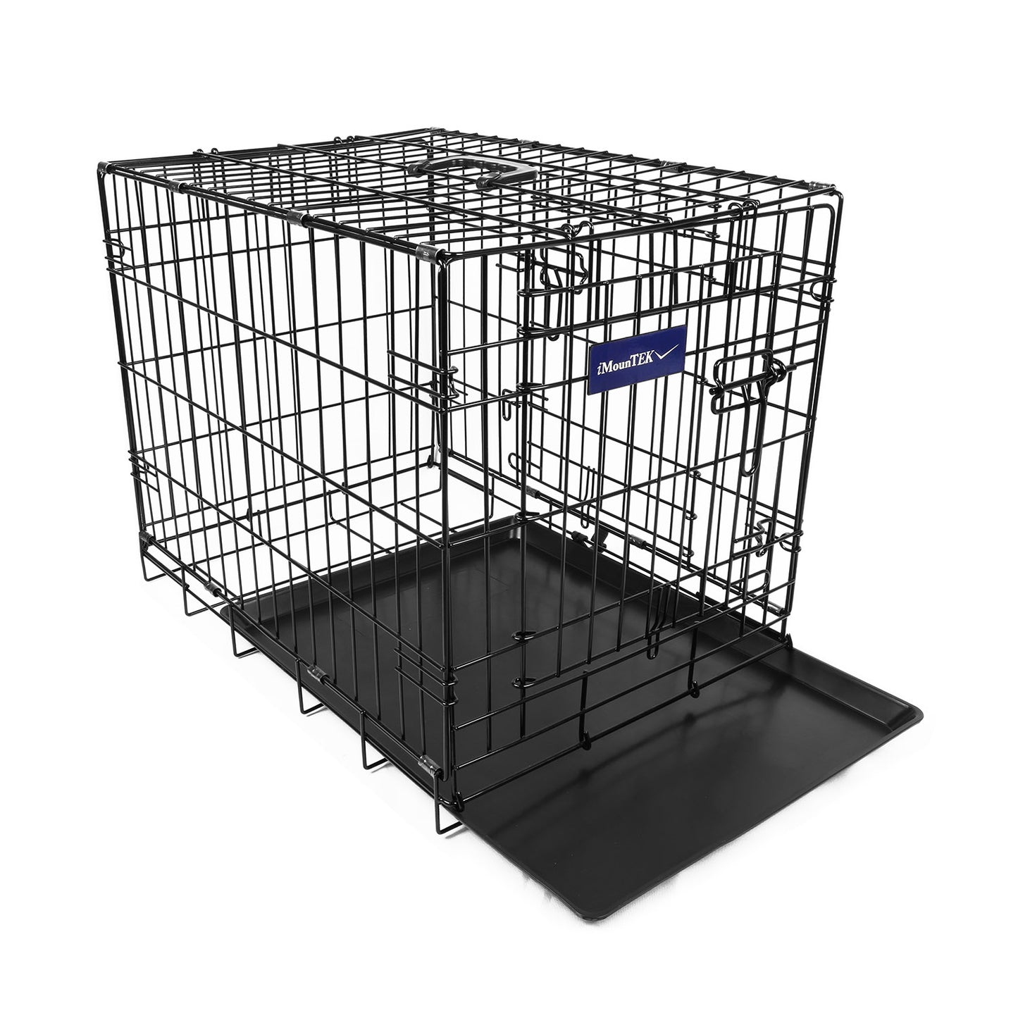 30-Inch Folding Metal Dog Crate with Double Door