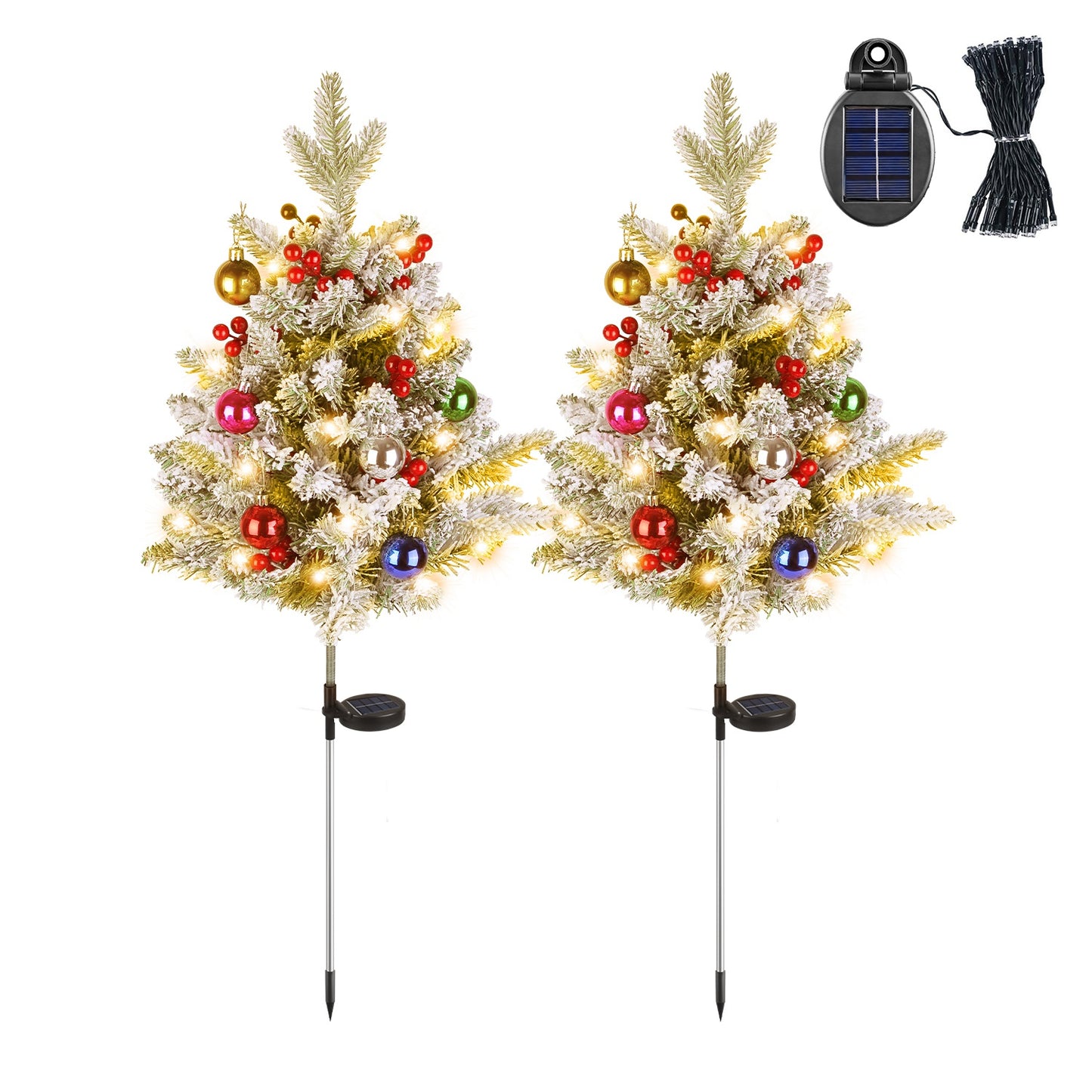 Battery Powered LED Christmas Tree Urn Filler - 2 Pack