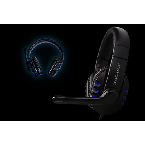 Dynamic Stereo Headphones with Adjustable Mic - Blue