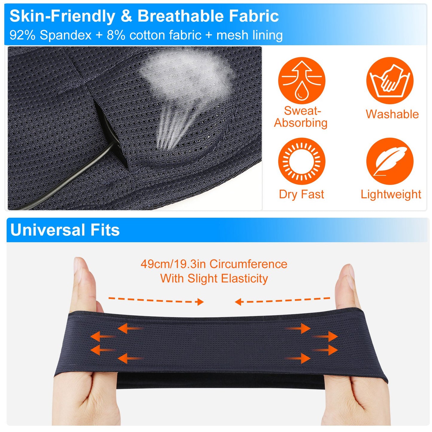 Wireless Sleep Headphones Headband with Bluetooth Speakers